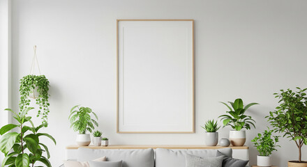 Wall Art Mockup in Cozy Living Room Setting