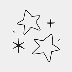 Obraz premium Simple hand-drawn star illustration vector