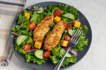 chicken tender salad with cheese