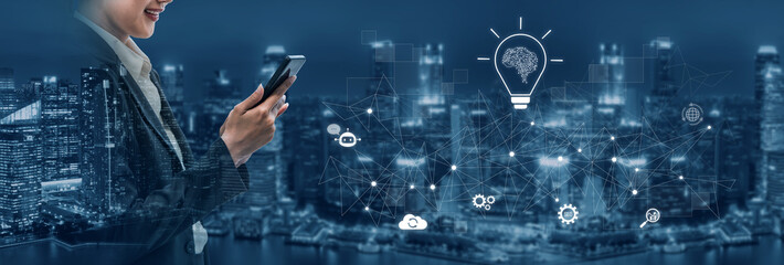 AI innovation with neural network and digital transformation. AI innovation drives automation, powers ideas, AI innovation enhances SEO, and AI innovation enables global connection. Vouch