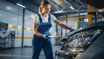technician working on a car in a workshop