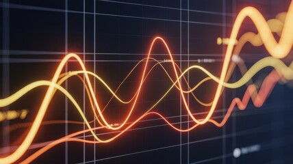 Dynamic data visualization of financial graphs