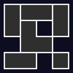 Obraz premium Modern Photo Collage Effect with Multiple Frames