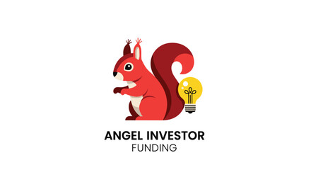 Red squirrel with lightbulb