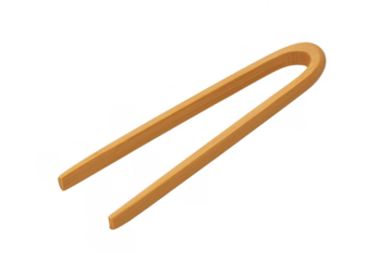 Wooden bamboo cooking tongs for serving food and kitchen activities