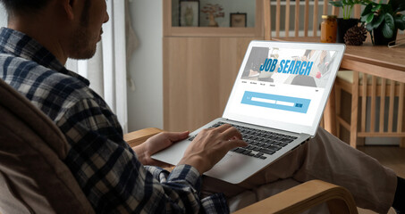 Online job search on modish website for worker to search for job opportunities on the recruitment internet network