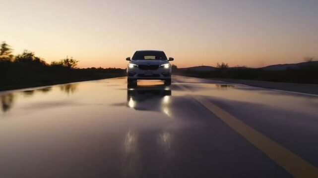 Running car view 4K video