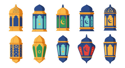 Vibrant Ramadan Lanterns Collection Islamic Decorative Ornaments for Festive Celebrations Cultural Events