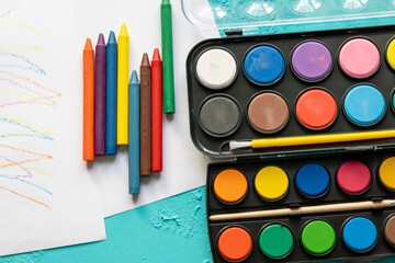 Close-Up of Watercolor Paints