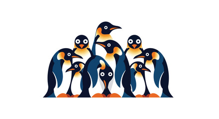 Stylized group of penguins