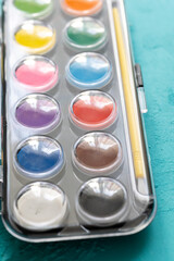 Close-Up of Watercolor Paints