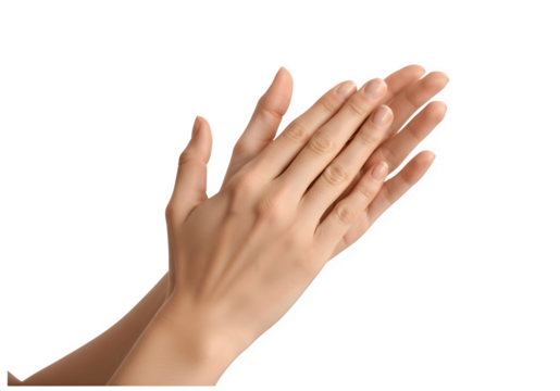 "Woman's Hands Clapping Isolated on Transparent Background PNG – High-Quality Clipart for Design"