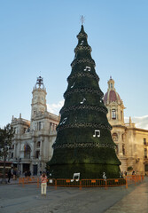 Christmas tree in Valencia's City Hall Square
