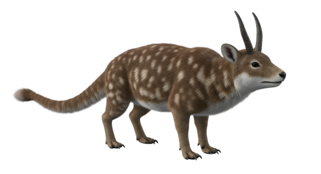 Prehistoric miomeryx, an extinct deer-like mammal, digital render