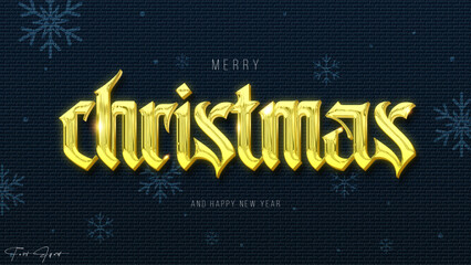 Christmas text effect golden text style