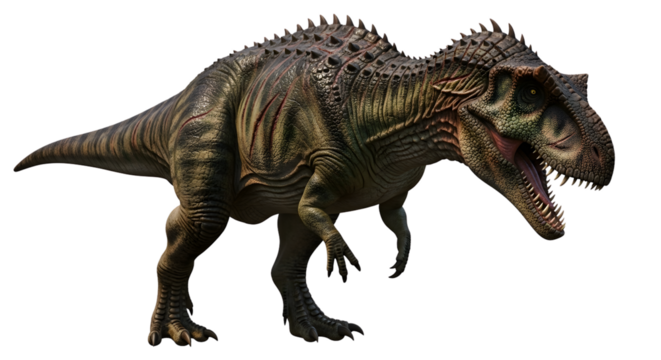 Realistic fearsome giant carnivorous dinosaur from prehistoric era