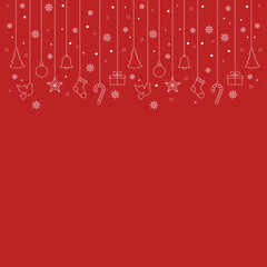 Christmas Ornaments Background Vector Design.