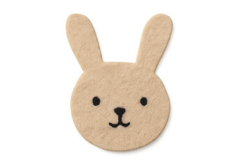 Obraz premium Cute felt bunny craft face on transparent background
