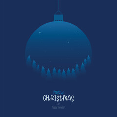 Merry Christmas And Happy New Year Card Vector Design.