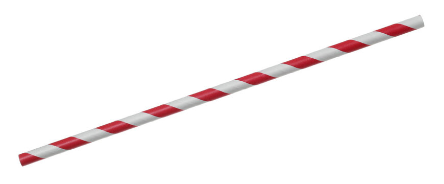 Paper drinking straw isolated on white, clipping