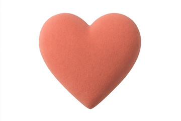 Fototapeta premium Coral velvet heart 3d rendering isolated on transparent background