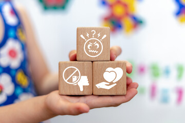 Hate speech, incitement to hatred and bullying as forms of social pressure in schools and kindergartens. Social media interactions, cyber bullying problem education web concept.