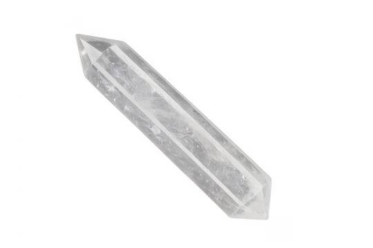 Clear quartz crystal wand tool for healing
