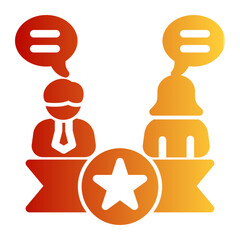 Client Testimonial Review Assessment icon from the Customer Development icon collection (Solid Gradient Style)