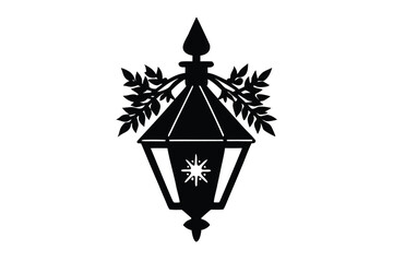 christmas wall light vector icon silhouette