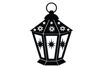 christmas lantern vector icon silhouette