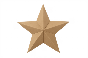 Brown cardboard five-pointed star 3d shape decorating