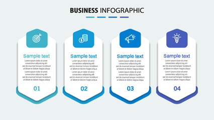 Business infographic template with 4 options, steps or processes