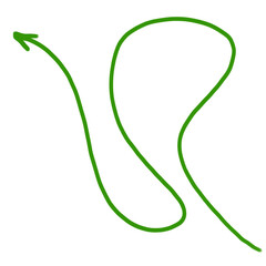 Green Arrow Indicating Cycle and Flow