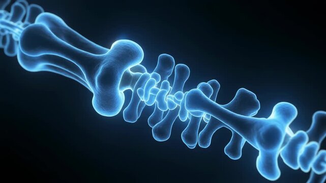 Microscopic view of osteoblasts building new bone
