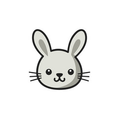 Cute cartoon bunny rabbit head
