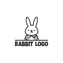Dapper bunny logo with crisp lettering