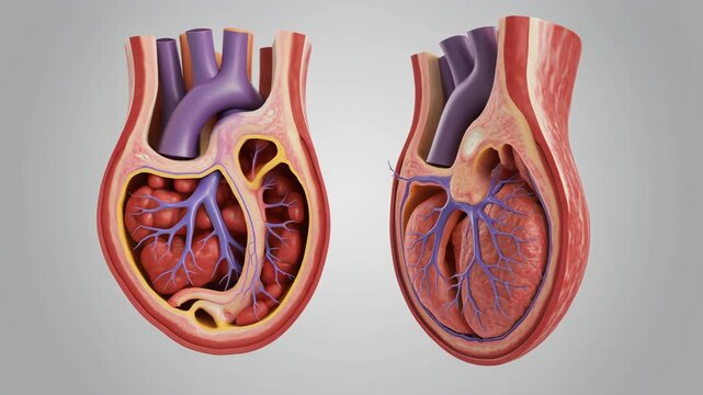 Animated Cross-Sectional Comparison: Healthy Vein vs. Varicose Vein