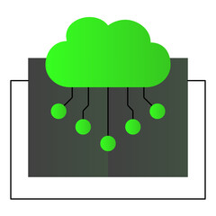 Artificial Intelligence Cloud Computing Vector Icon Design
