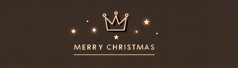 Elegant Merry Christmas Holiday Greeting with Crown and Stars, Festive Season Celebration, Sparkling Festive Design, Holiday Cheer, Use for Social Media Posts