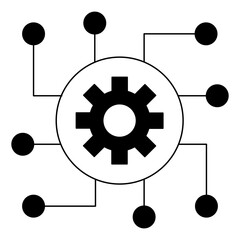 Neural Network Algorithm Vector Icon AI Concept