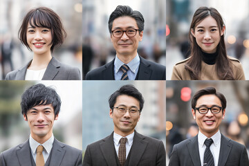 アジア人のビジネスマンとビジネスウーマン