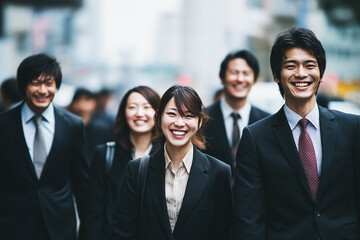 アジア人のビジネスマンとビジネスウーマン
