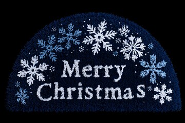 Embrace the festive spirit with a stunning Merry Christmas design featuring intricate snowflakes and a deep navy textured background, perfect for holiday greetings and decor.