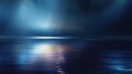 Serene Blue Water Surface with Soft Light Reflections and Smooth Texture Creating a Tranquil Atmosphere for Relaxation and Calmness