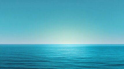 Obraz premium Tranquil Seascape with Calm Water and Clear Blue Sky Creating a Peaceful Atmosphere for Relaxation and Meditation by the Ocean Horizon at Dusk