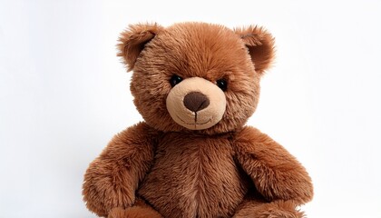 Obraz premium Brown Teddy Bear On A White Background