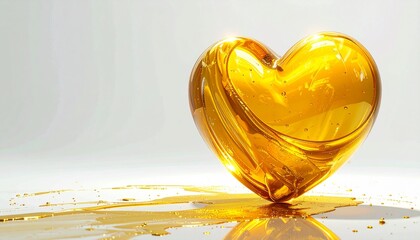 Żółte serce oblane płynnym złotem