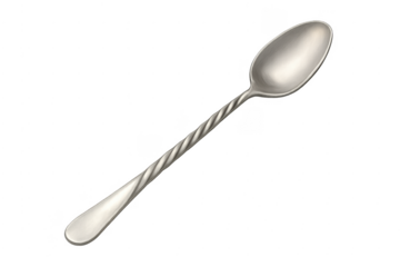 Bar spoon with twisted silver metal handle