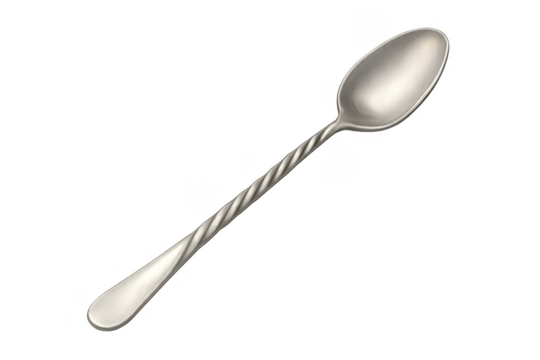 Bar spoon with twisted silver metal handle