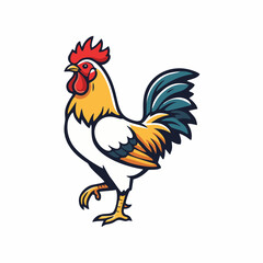 illustration vector of rooster isolated on white background